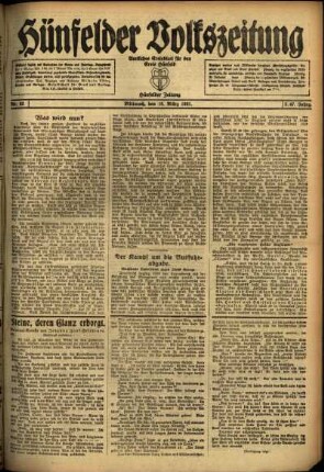 Ausgabe vom Mittwoch, den 16. März 1921.