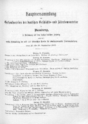 Hauptversammlung des Gesamtvereins der deutschen Geschichts- und Altertumsvereine