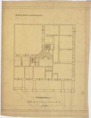 Billing, Hermann; Karlsruhe, Friedrichsplatz 12; Badische Bank, Umbau - Grundriss Zwischengeschoss