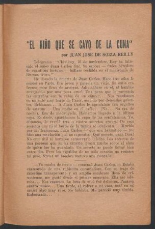 "El niño que se cayo de la cuna"