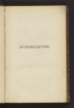 Beiträge zur praktischen Augenheilkunde