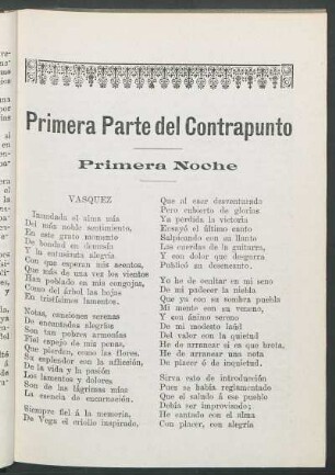 Primera Parte del Contrpunto : Primera Noche