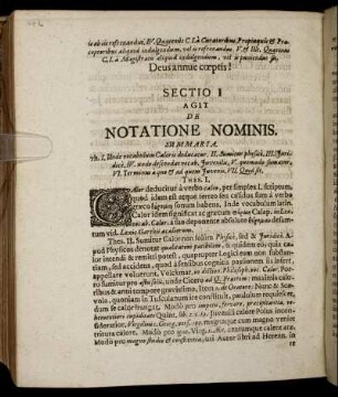 Sectio I. Agit De Notatione Nominis.