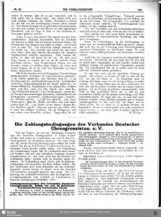 Die Zahlungsbedingungen des Verbandes Deutscher Uhrengrossisten, e. V.