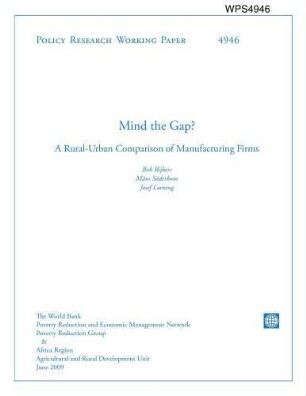 Mind the gap? : a rural-urban comparison of manufacturing firms