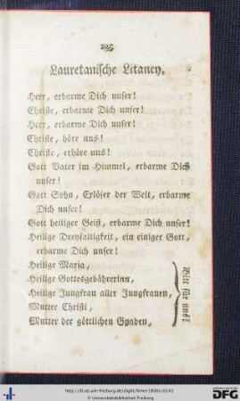 Lauretanische Litaney - Litaney von allen Heiligen.