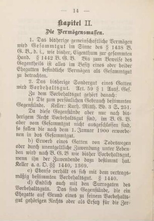 Kapitel II. Die Vermögensmassen.