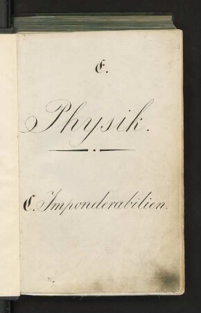 EC, Physik, C. Imponderabilien: Realkatalog der Stadtbibliothek zu Hamburg