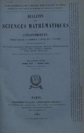 Tome VIII. - Mars 1884.