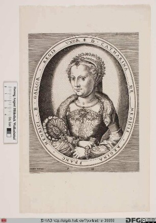 Bildnis Catharina (von Medici) (Catherine de Médicis), Königin von Frankreich, geb. Prinzessin von Urbino