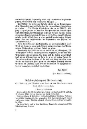 Arbeitserziehung und Werkunterricht : ein Beitrag zum Neubau und Ausbau des Werkunterrichts