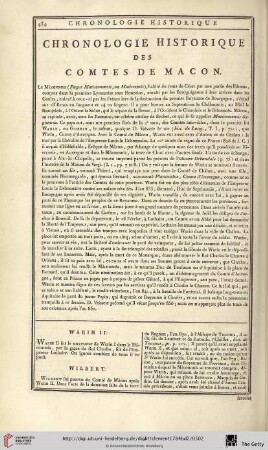 Chronologie historique des comtes de Macon