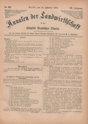 No. 12. Berlin, den 10. Februar 1872. XII. Jahrgang.