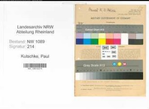 Entnazifizierung Paul Kutschke , geb. 13.03.1920 (Wachtmeister)