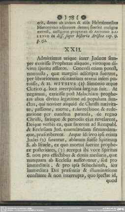 XXII. Hinc paucis praemissis, quae admitti possent, ad singula obiectionis capita respondetur & quidem de prophetis