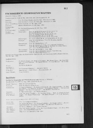 Fachbereich Geowissenschaften