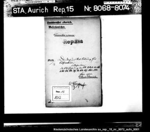 Die Ausführung der Deich- und Sielordnung hinsichtlich der Feststellung des Höhennivellements: Amt Aurich