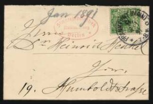 Briefumschlag an Heinrich Henkel : 02.01.1891