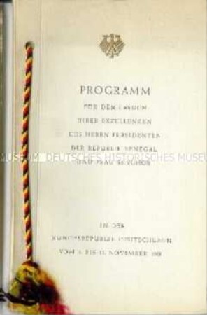 Programmheft zum Staatsbesuch des Präsidenten der Republik Senegal in der Bundesrepublik Deutschland vom 8. bis 11. November 1961