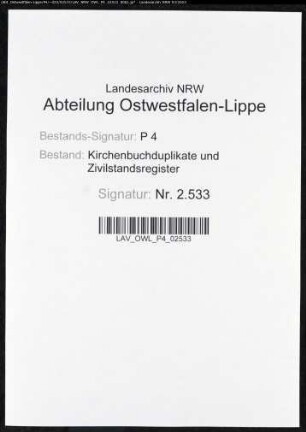 Kirchenbuchduplikate der evangelischen Gemeinde (GHT 1831). (Gemeinde: Bönen, evangelische Gemeinde)