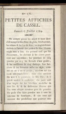 No CV (Samedi 17 Juillet 1784)