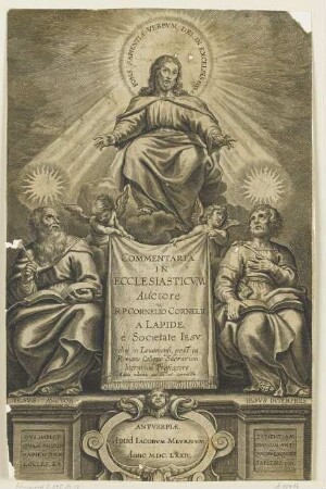 Titelblatt zu: Cornelius a Lapide (Cornelis Cornelissen van den Steen), Commentaria in Ecclesiasticum, Antwerpen 1674