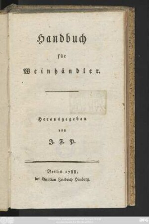 Handbuch für Weinhändler
