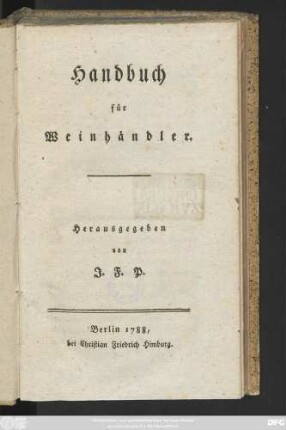 Handbuch für Weinhändler
