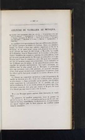 Culture du vanillier au Mexique.