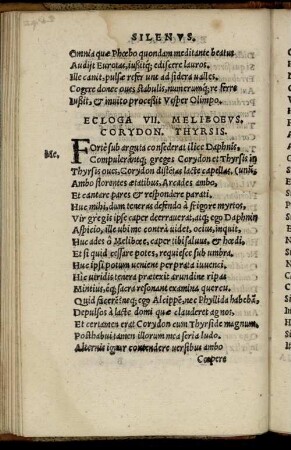 Ecloga VII. Meliboeus. Corydon. Thyrsis.