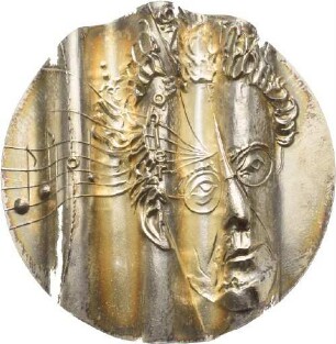 Gewellte Medaille von Victor Huster anlässlich des 2. Gustav-Mahler-Festes und 80. Todestag des Komponisten