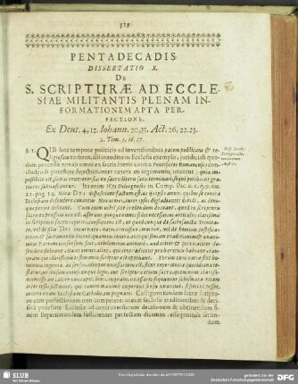 Dissertatio X. De S. Scripturae Ad Ecclesiae Militantis Plenam Informationem Apta Perfectione. Ex. Deut. 4, 12. Iohann. 20,31. Act. 26,22.23. 2. Tim. 3, 16,17