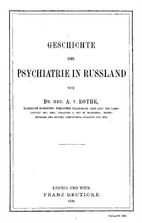 Geschichte der Psychiatrie in Russland