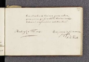 N[ikolaus] C[hristian] Krull. – Incipit: Quae est melior in hominum genere natura. – Hamburg, 04.02.1793