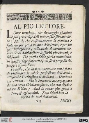 Al Pio Lettore