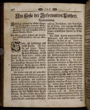 Am Feste der Reformation Lutheri – Am Tage der Kirch-Weyhe
