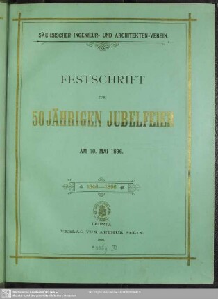 Festschrift zur 50 jährigen jubelfeier am 10. Mai 1896 : 1846 - 1896