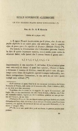 Sulle superficie algebriche le cui sezioni piane sono unicursali.