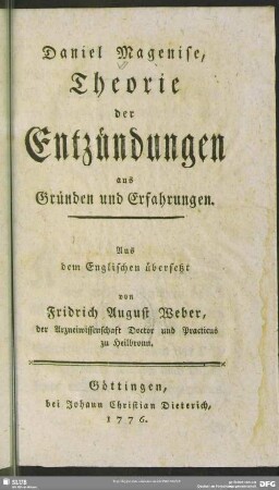 Theorie der Entzündungen aus Gründen und Erfahrungen