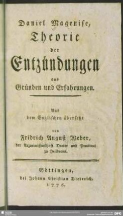 Theorie der Entzündungen aus Gründen und Erfahrungen