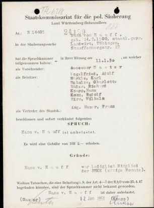 Hauff, Hans von