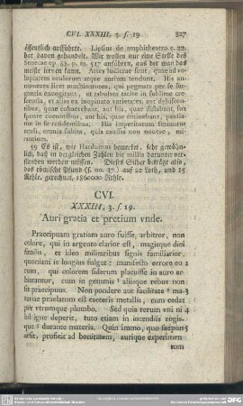 CVI. XXXIII, 3. s. 19. Auri gratia et pretium unde