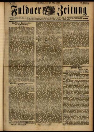Ausgabe vom Dienstag, den 26. Mai 1891.