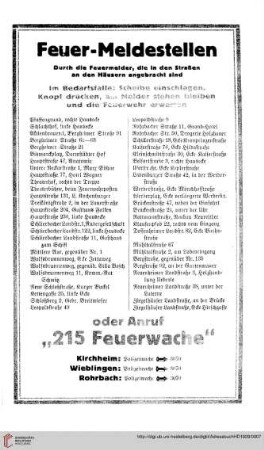 Feuermeldestellen
