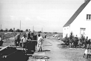 Bau der Staustufe Garstadt/Main