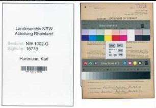 Entnazifizierung Karl Hartmann, geb. 18.10.1901 (Kellner)