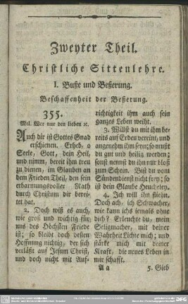 Zweyter Theil. Christliche Sittenlehre