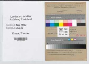 Entnazifizierung Theodor Knops, geb. 19.12.1906 (Lagerverwalter)
