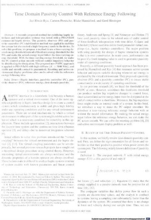Time domain passivity control with reference energy following
