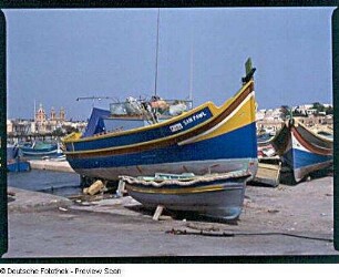 Fischerboot "San Pawl" im Hafen